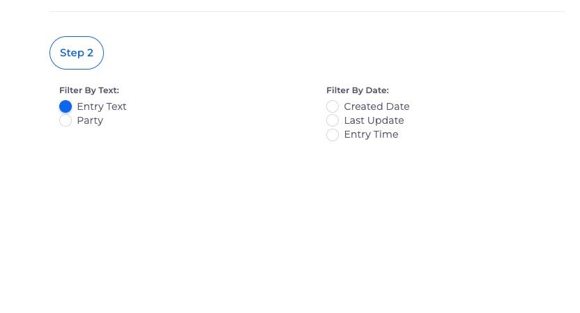 A screenshot of the Case Rule Docket filter options in Public Digital's case search.